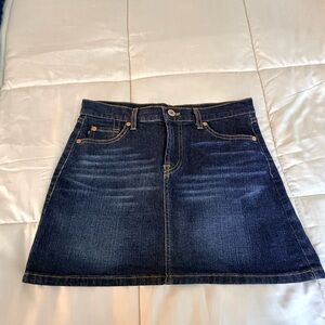 Vintage Y2K Just U.S.A denim jean dark wash Blue mini skirt Classic 90’s med EUC